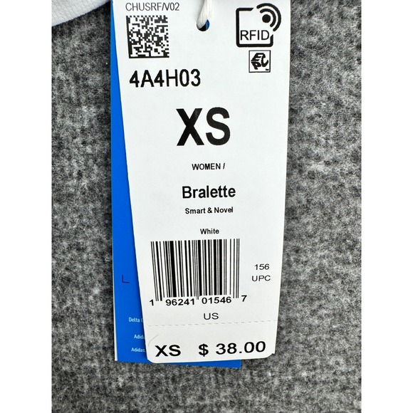 Adidas Women XS White Smart Novel Bralette Modern Flex 4A4H03 - Picture 7 of 8